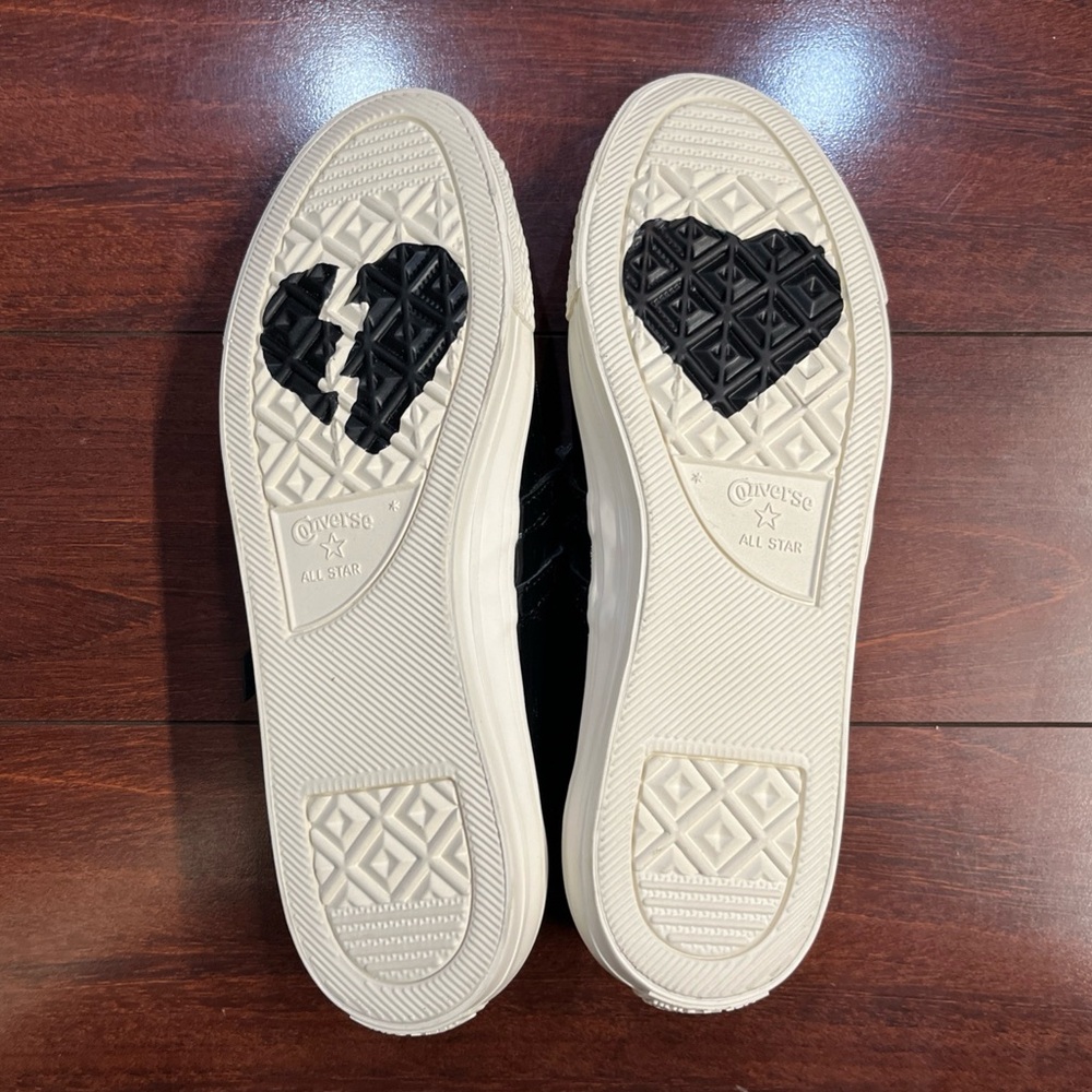 Womens 8.5 Converse Dainty Mary Jane Slip Black Patent Leather Valentines Day #1 - Picture 15 of 16
